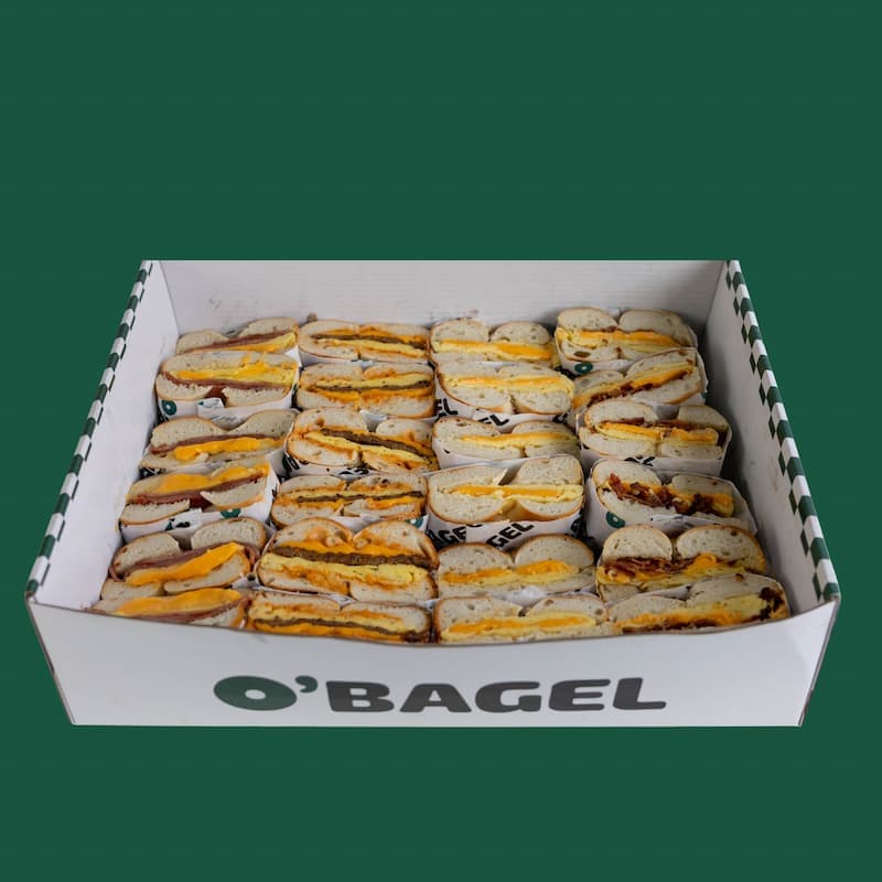 O'Bagel Box packed with signature sandwiches
