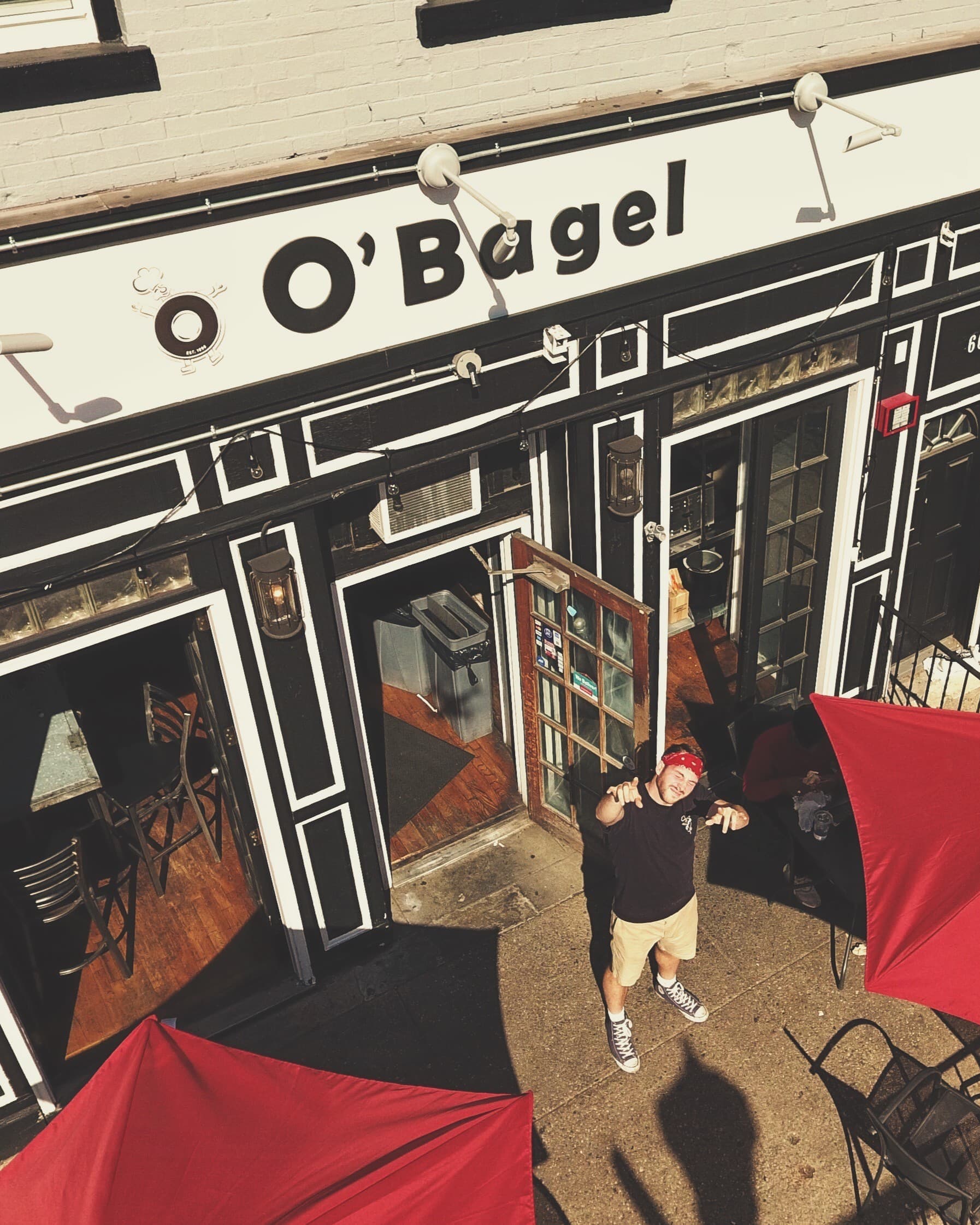 Hand-pressed bagels in the kitchen